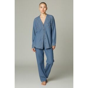 Vintage Susan Christopher 90s studded bejeweled 2 piece denim outfit‎